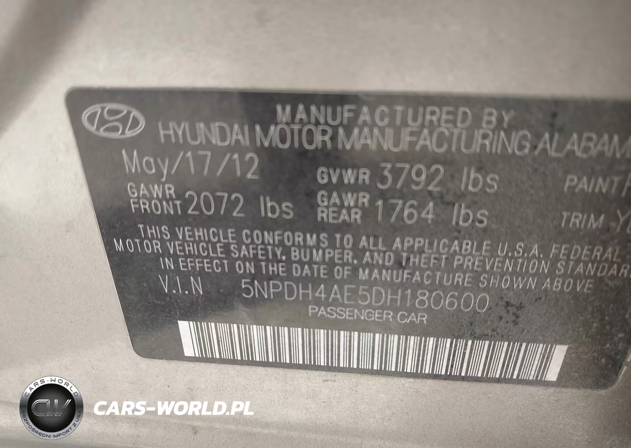 2013 Hyundai Elantra Limited VIN:5NPDH4AE5DH180600 - 9
