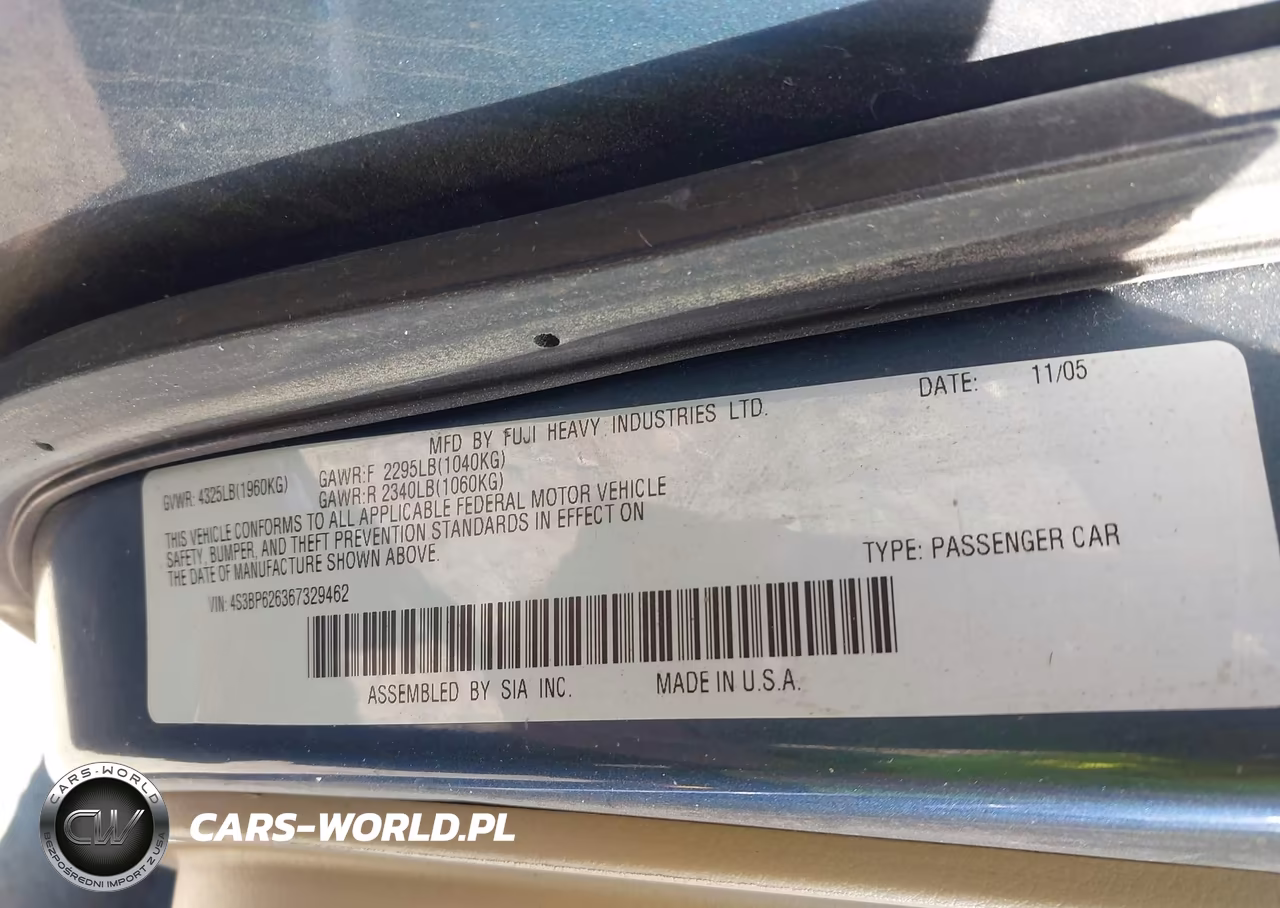2006 Subaru Legacy 2.5I-2.5I Limited VIN:4S3BP626367329462 - 9