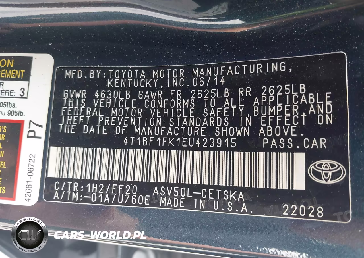 2014 Toyota Camry Se VIN:4T1BF1FK1EU423915 - 9