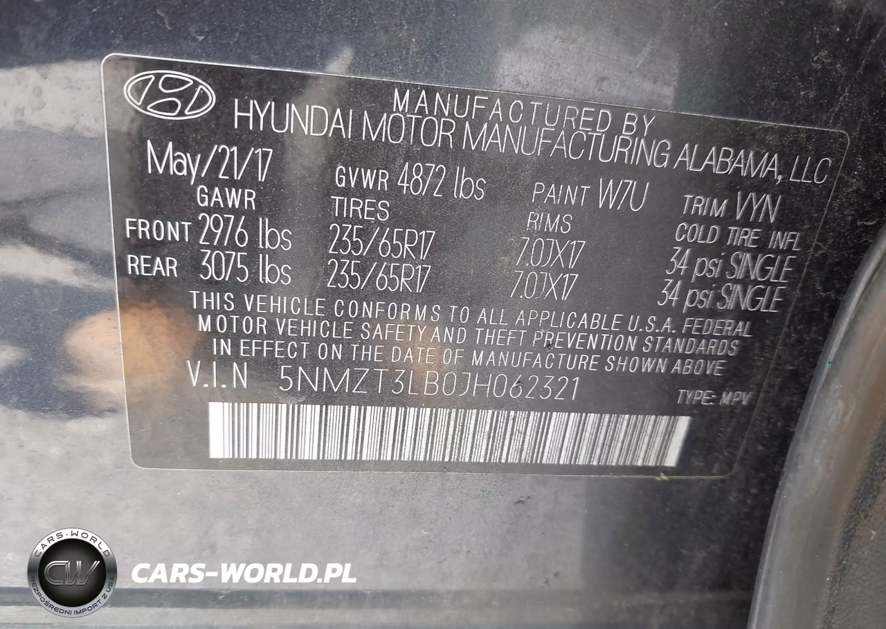 2018 Hyundai Santa Fe Sport 2.4L VIN:5NMZT3LB0JH062321 - 9
