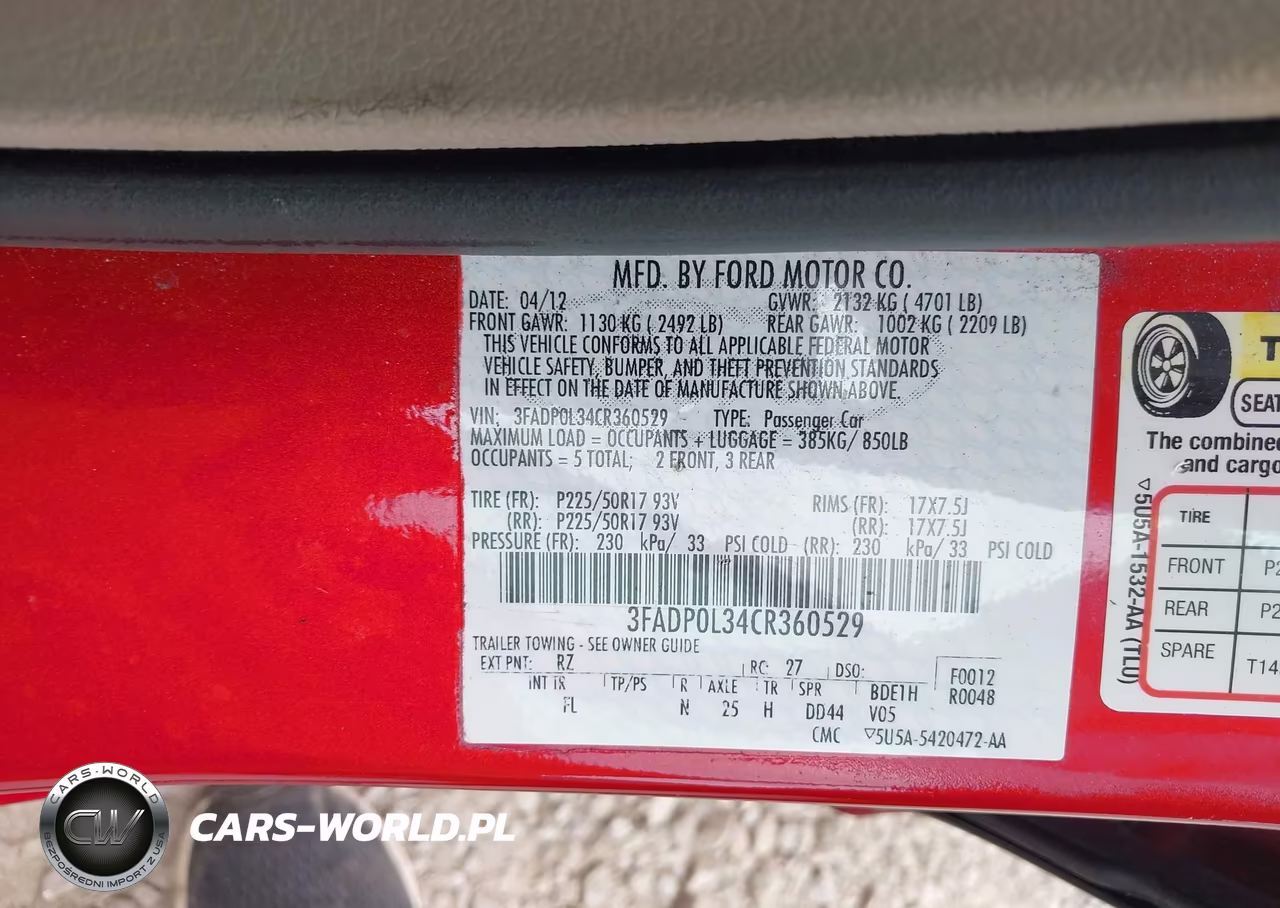 2012 Ford Fusion Hybrid VIN:3FADP0L34CR360529 - 9