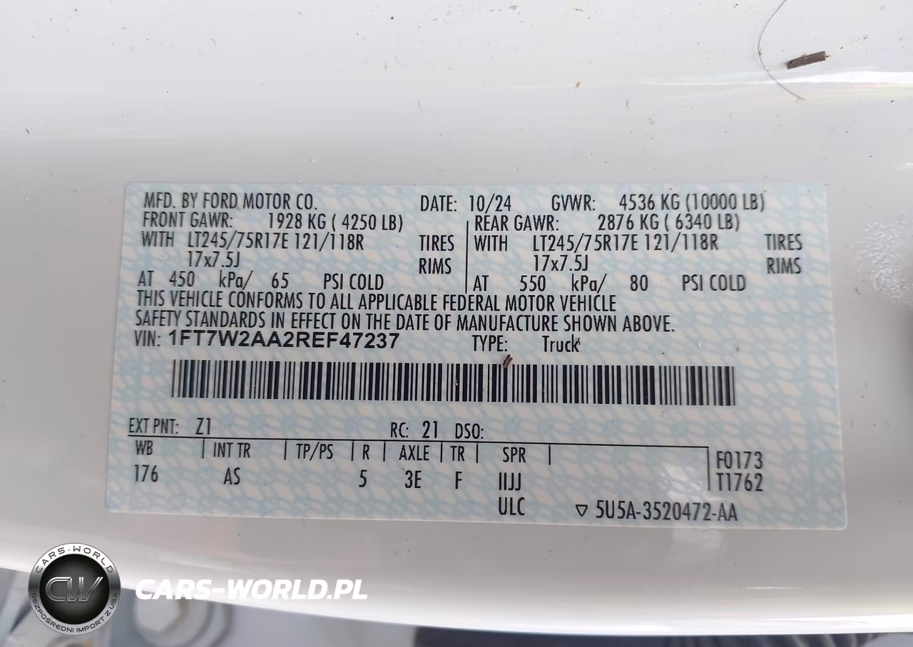 2024 Ford F-250 Xl VIN:1FT7W2AA2REF47237 - 9
