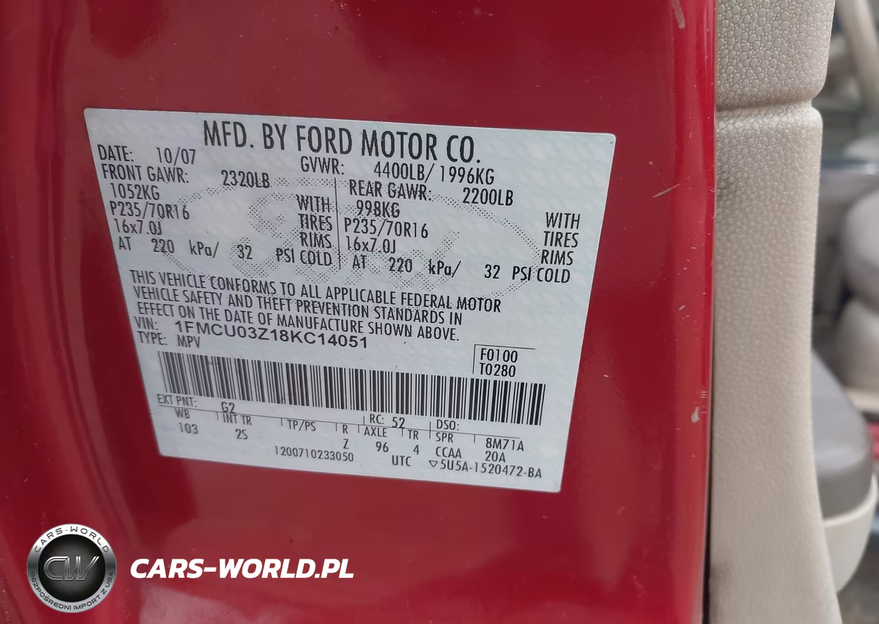 2008 Ford Escape Xlt VIN:1FMCU03Z18KC14051 - 9