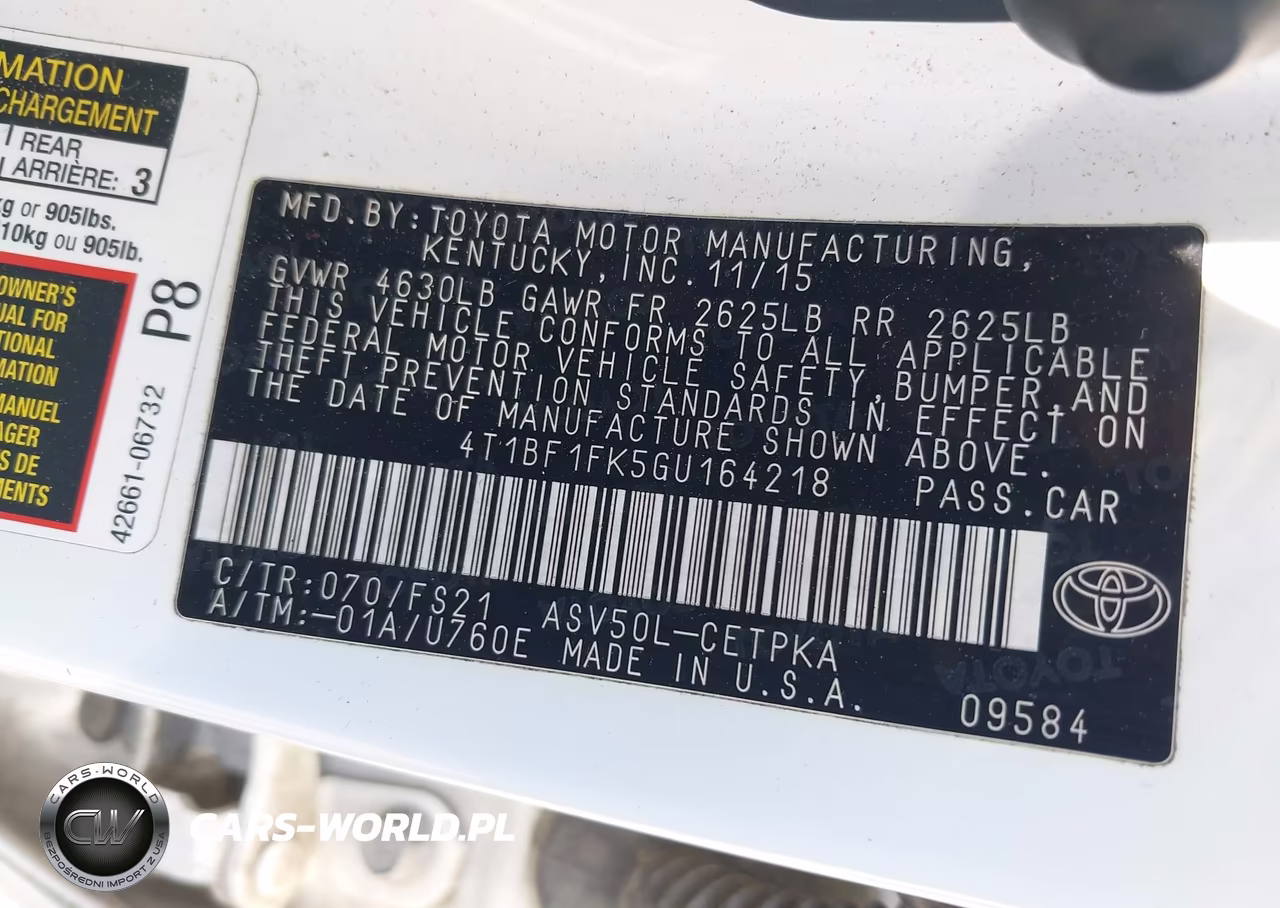 2016 Toyota Camry Se VIN:4T1BF1FK5GU164218 - 9
