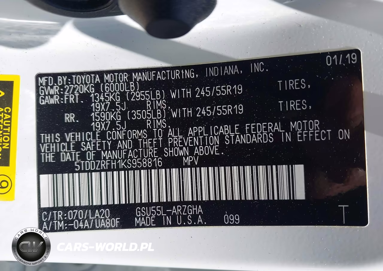 2019 Toyota Highlander Limited Platinum VIN:5TDDZRFH1KS958816 - 9