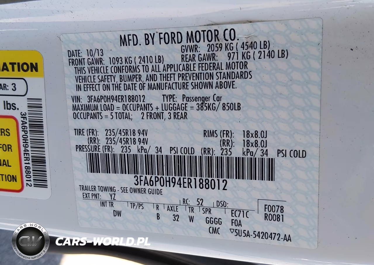 2014 Ford Fusion Se VIN:3FA6P0H94ER188012 - 9