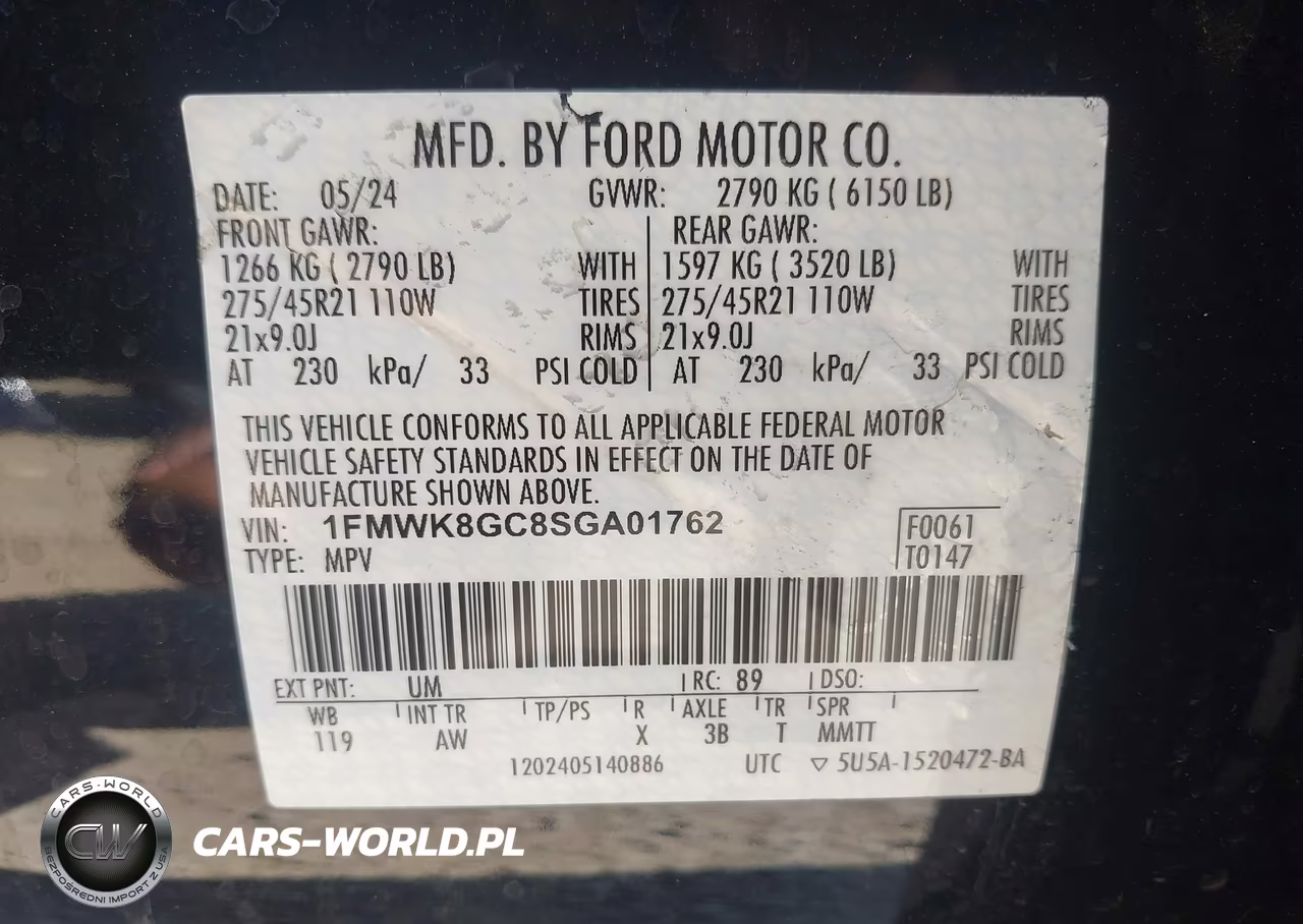 2025 Ford Explorer St VIN:1FMWK8GC8SGA01762 - 9