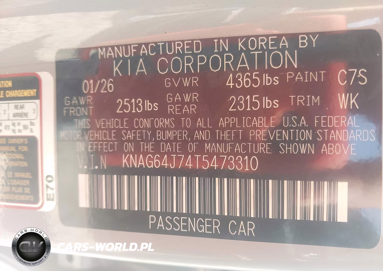 2026 Kia K5 Gt-Line Fwd VIN:KNAG64J74T5473310 - 9