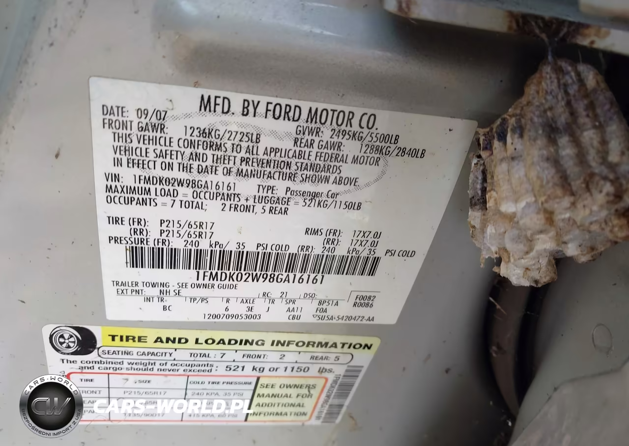 2008 Ford Taurus X Sel VIN:1FMDK02W98GA16161 - 9