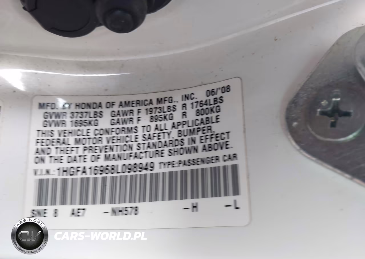 2008 Honda Civic Ex-L VIN:1HGFA16968L098949 - 9