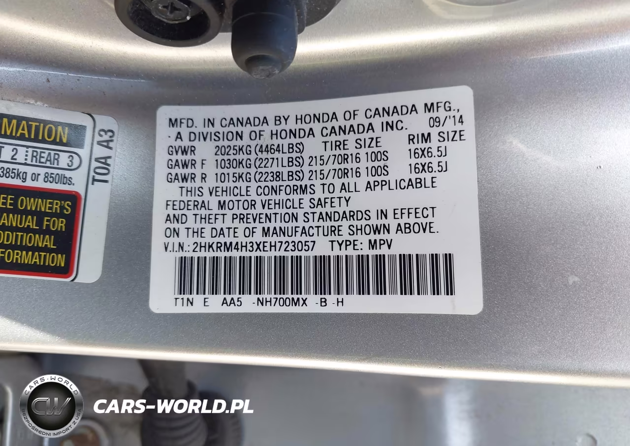 2014 Honda Cr-V Lx VIN:2HKRM4H3XEH723057 - 9