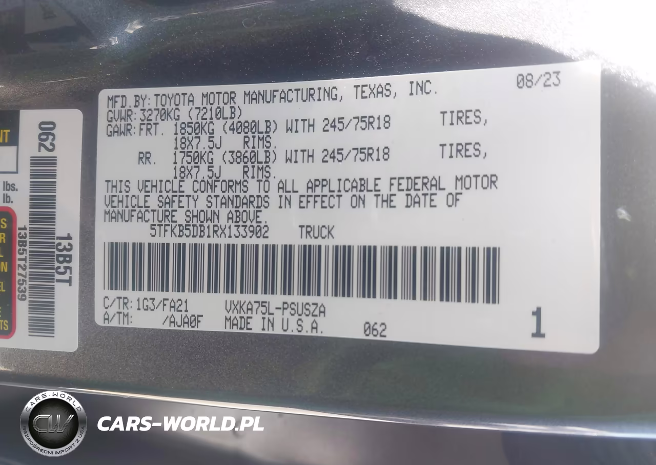 2024 Toyota Tundra Sr VIN:5TFKB5DB1RX133902 - 9