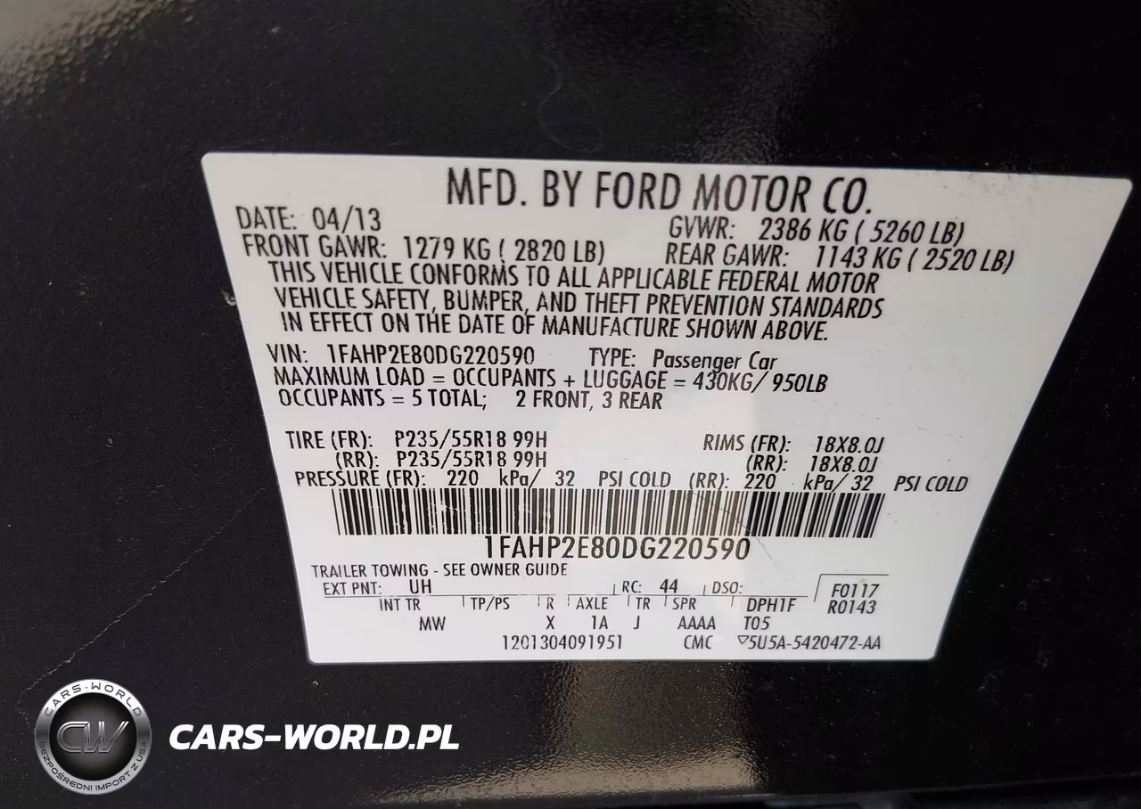 2013 Ford Taurus Sel VIN:1FAHP2E80DG220590 - 9