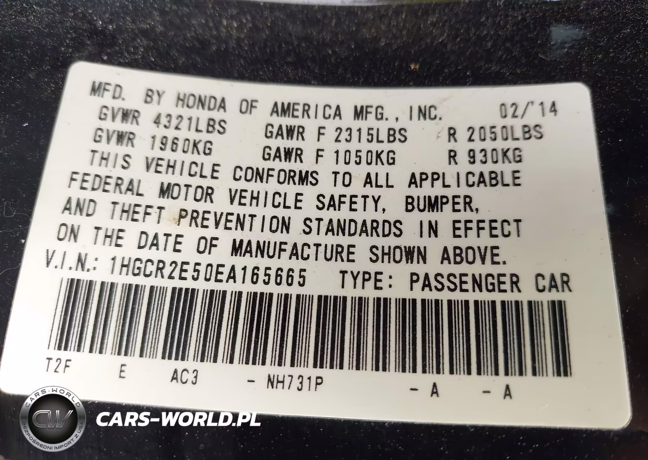 2014 Honda Accord Sport VIN:1HGCR2E50EA165665 - 9