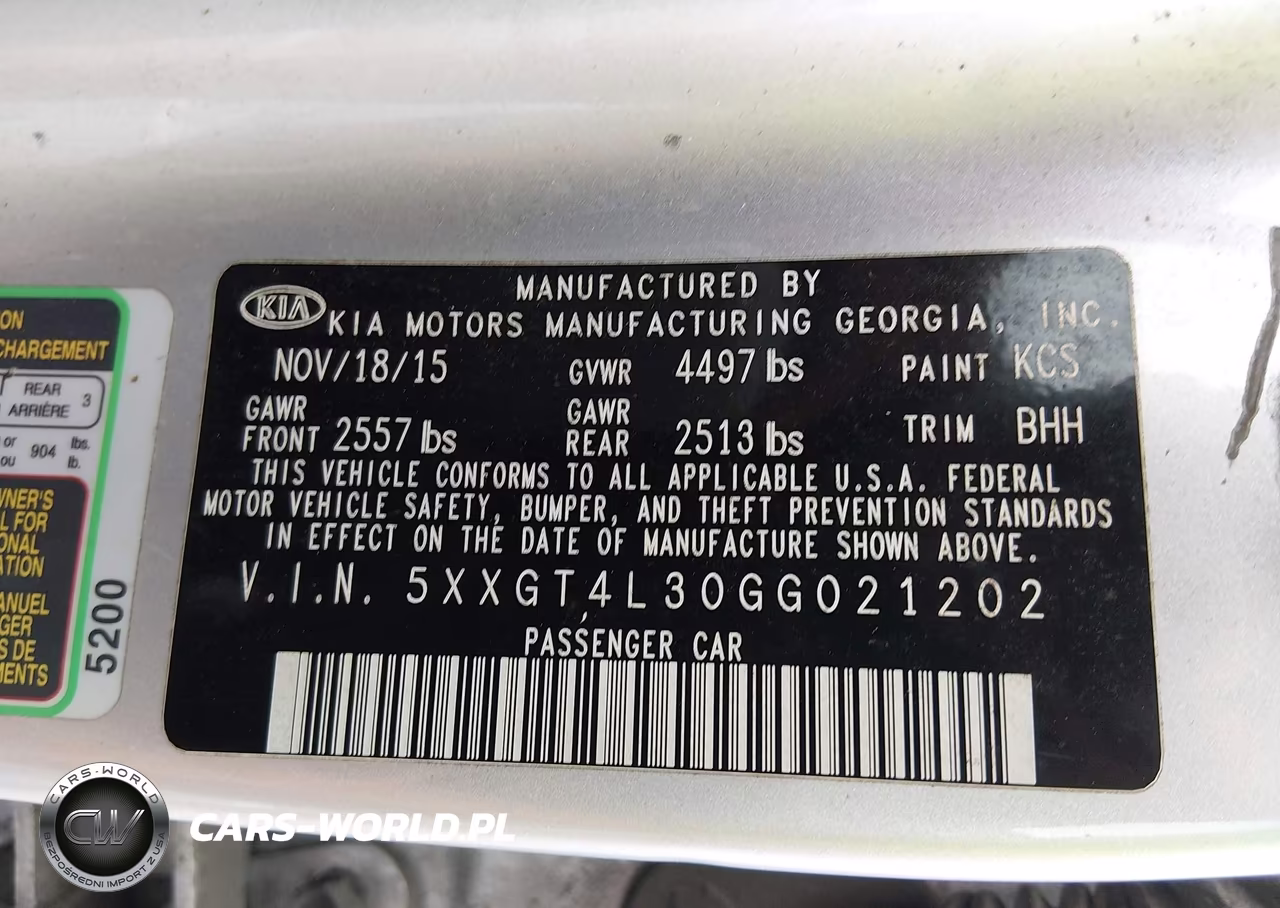 2016 Kia Optima Lx VIN:5XXGT4L30GG021202 - 9