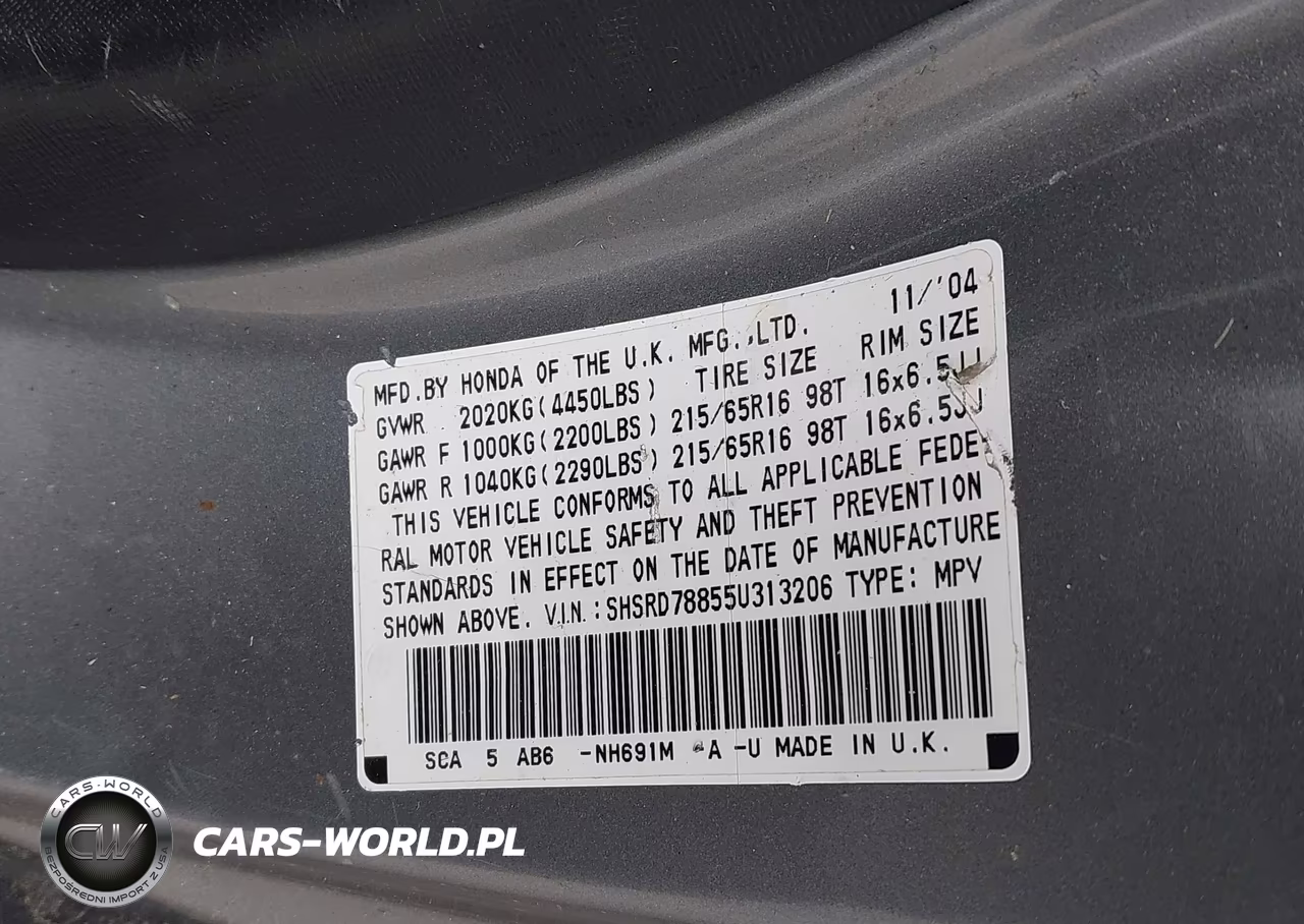 2005 Honda Cr-V Ex VIN:SHSRD78855U313206 - 9