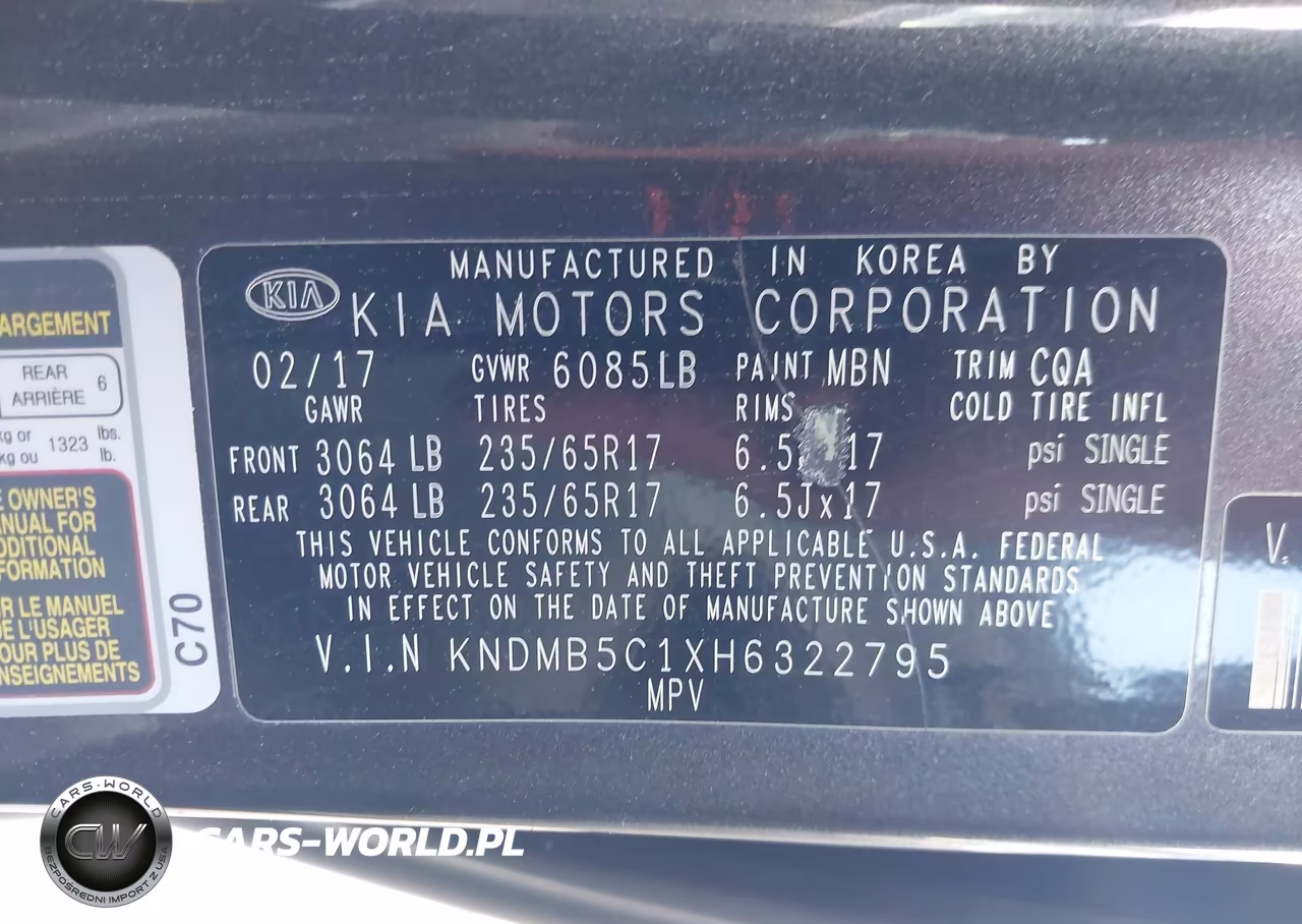 2017 Kia Sedona Lx VIN:KNDMB5C1XH6322795 - 9