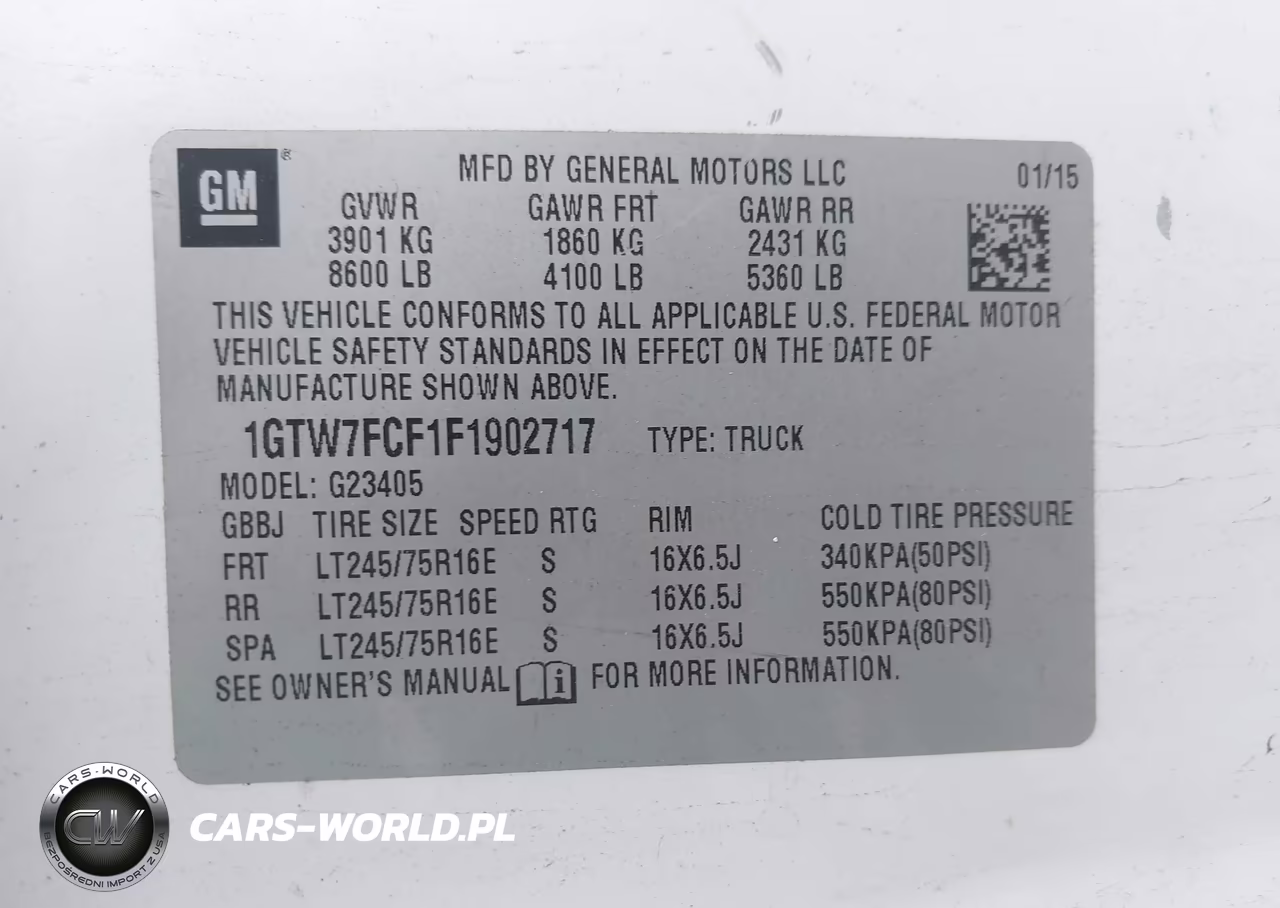 2015 GMC Savana 2500 Work Van VIN:1GTW7FCF1F1902717 - 9