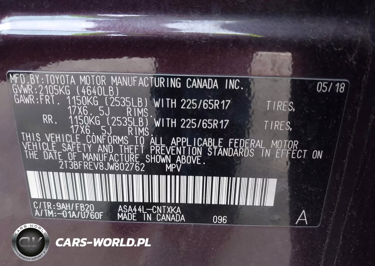 2018 Toyota Rav4 Le VIN:2T3BFREV8JW802762 - 9