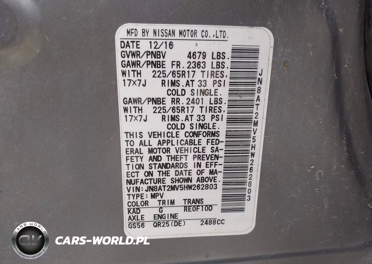 2017 Nissan Rogue S VIN:JN8AT2MV5HW262803 - 9
