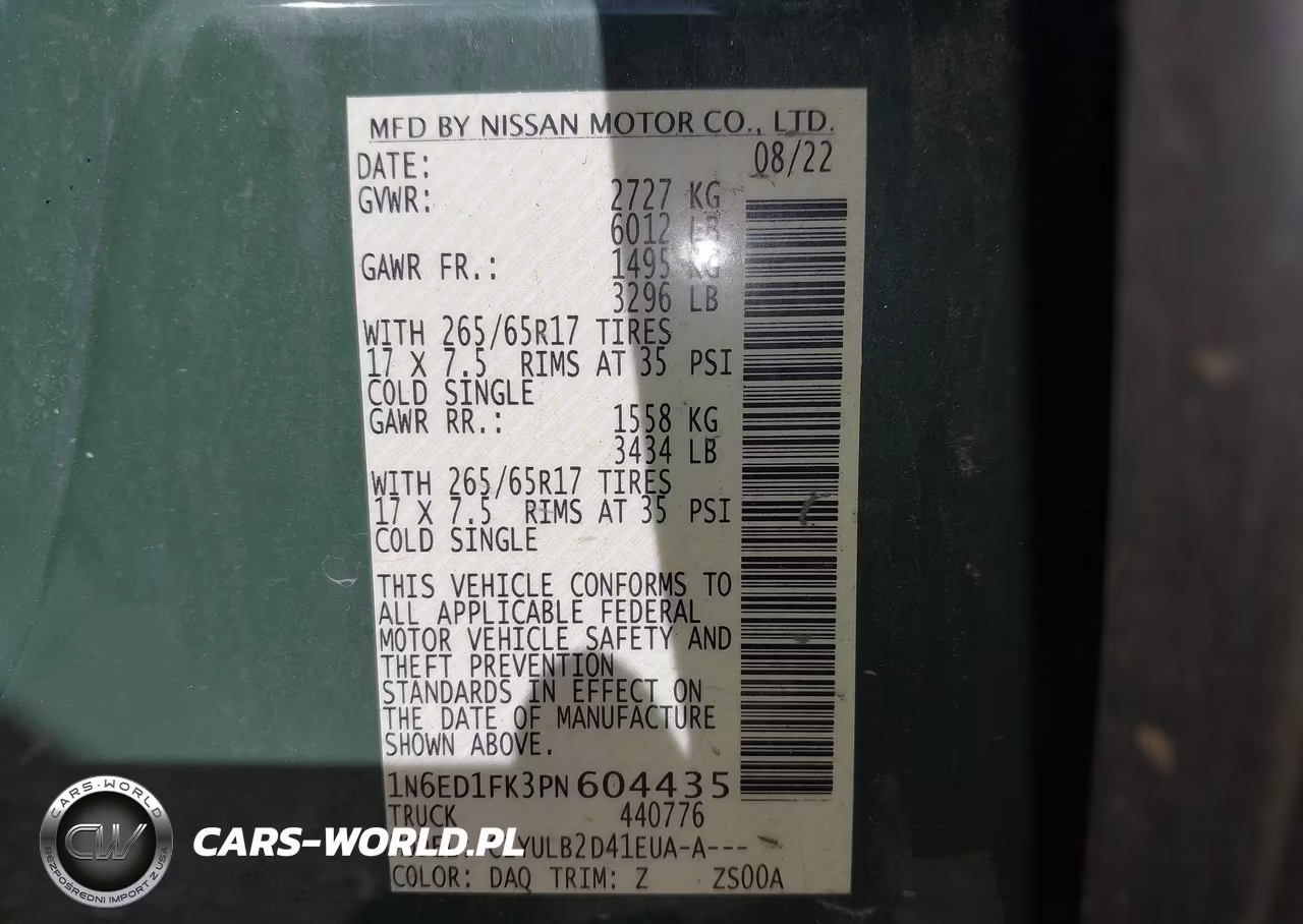 2023 Nissan Frontier Long Bed Sv 4X4 VIN:1N6ED1FK3PN604435 - 9