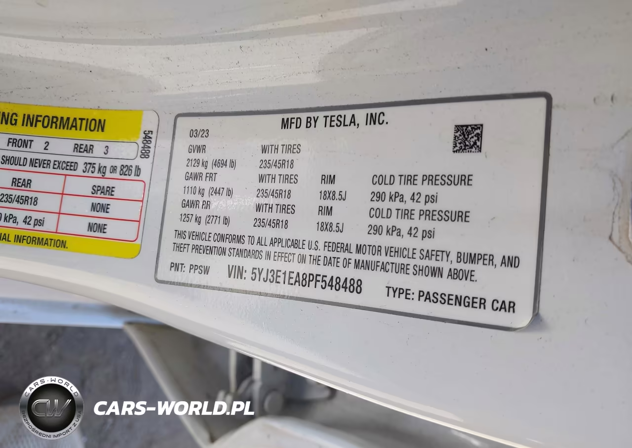 2023 Tesla Model 3 Rear-Wheel Drive VIN:5YJ3E1EA8PF548488 - 9