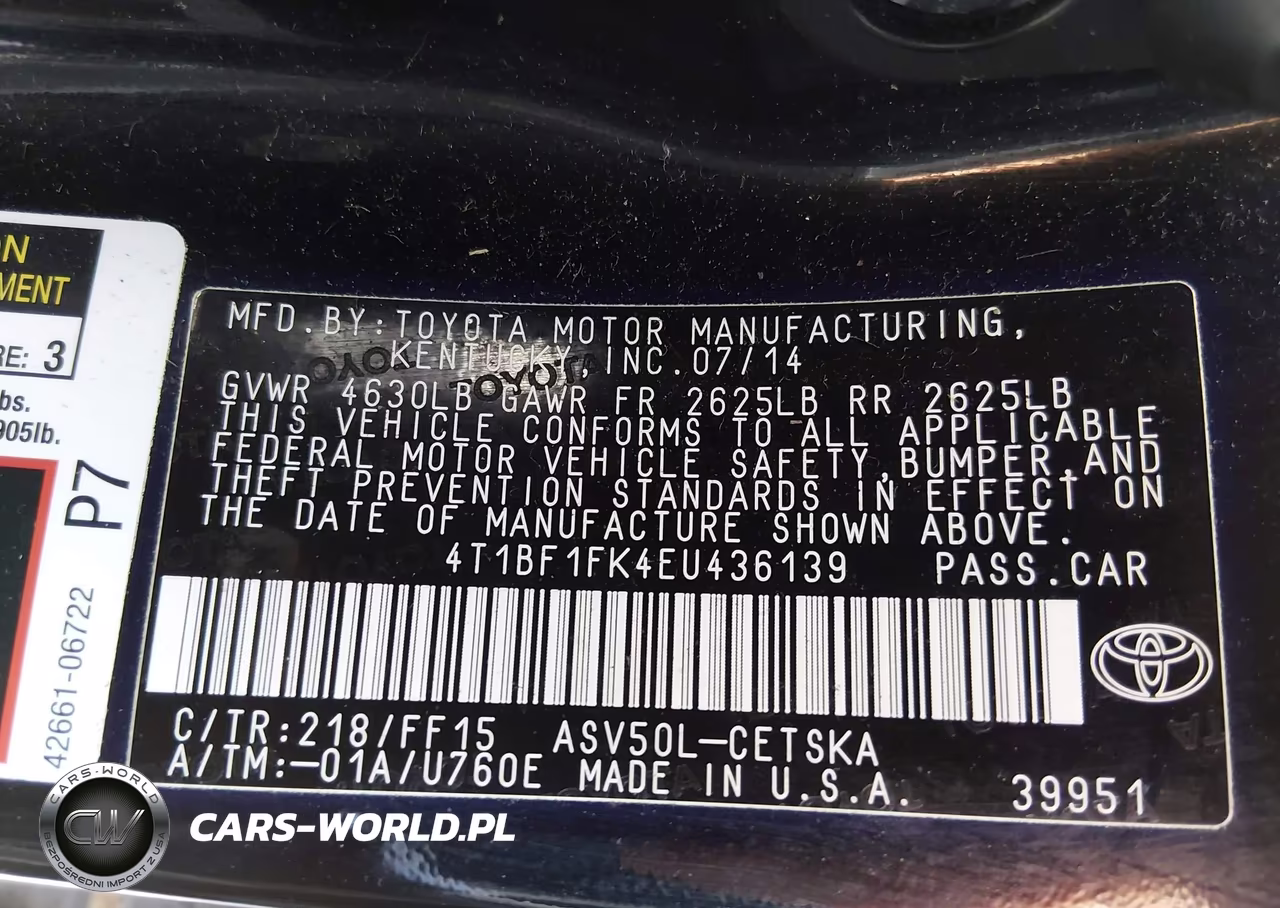 2014 Toyota Camry Se VIN:4T1BF1FK4EU436139 - 9