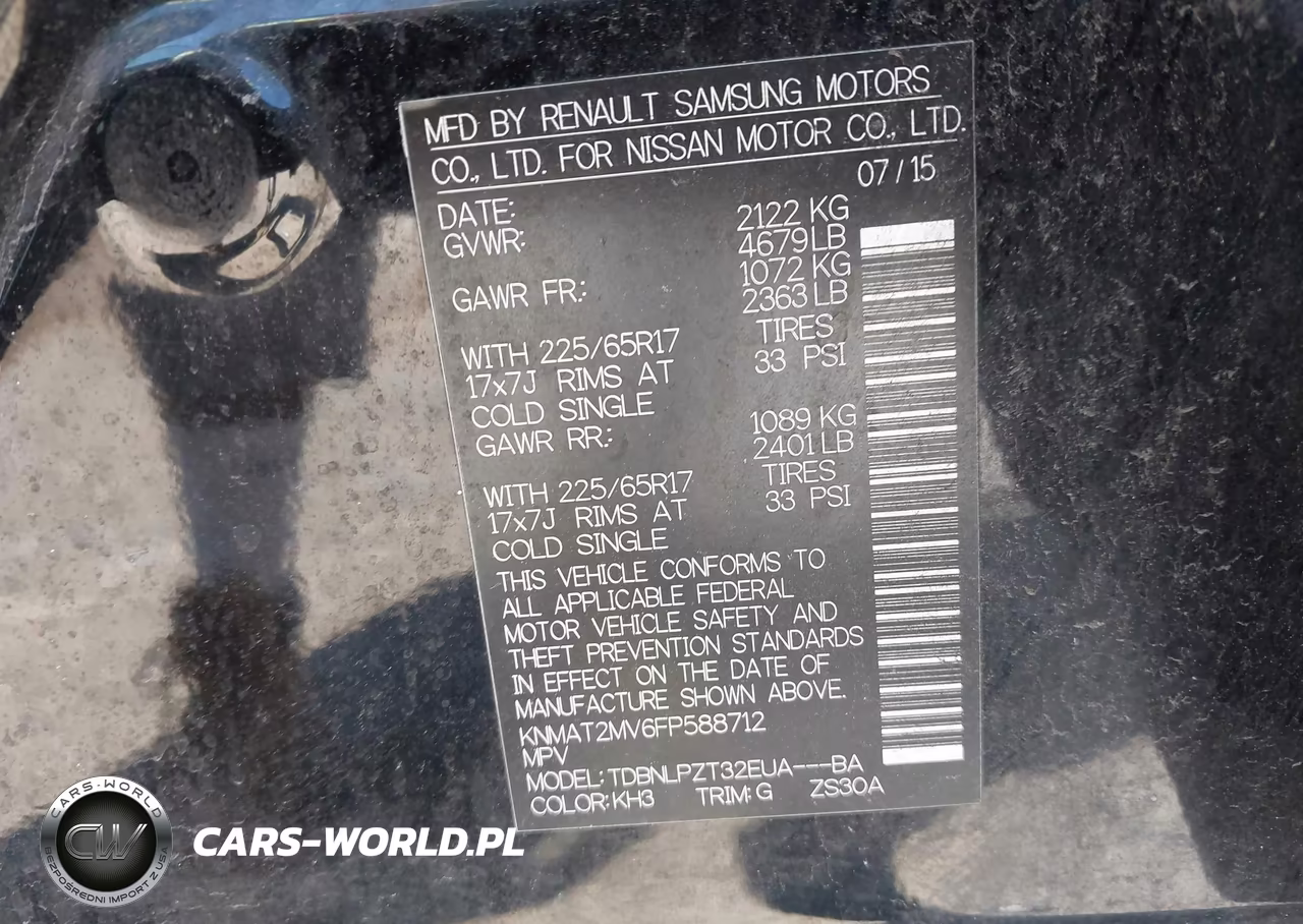 2015 Nissan Rogue S VIN:KNMAT2MV6FP588712 - 9