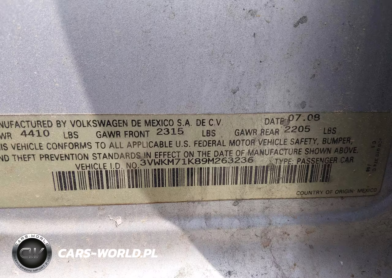 2009 Volkswagen Jetta 2.5L S VIN:3VWKM71K89M263236 - 9