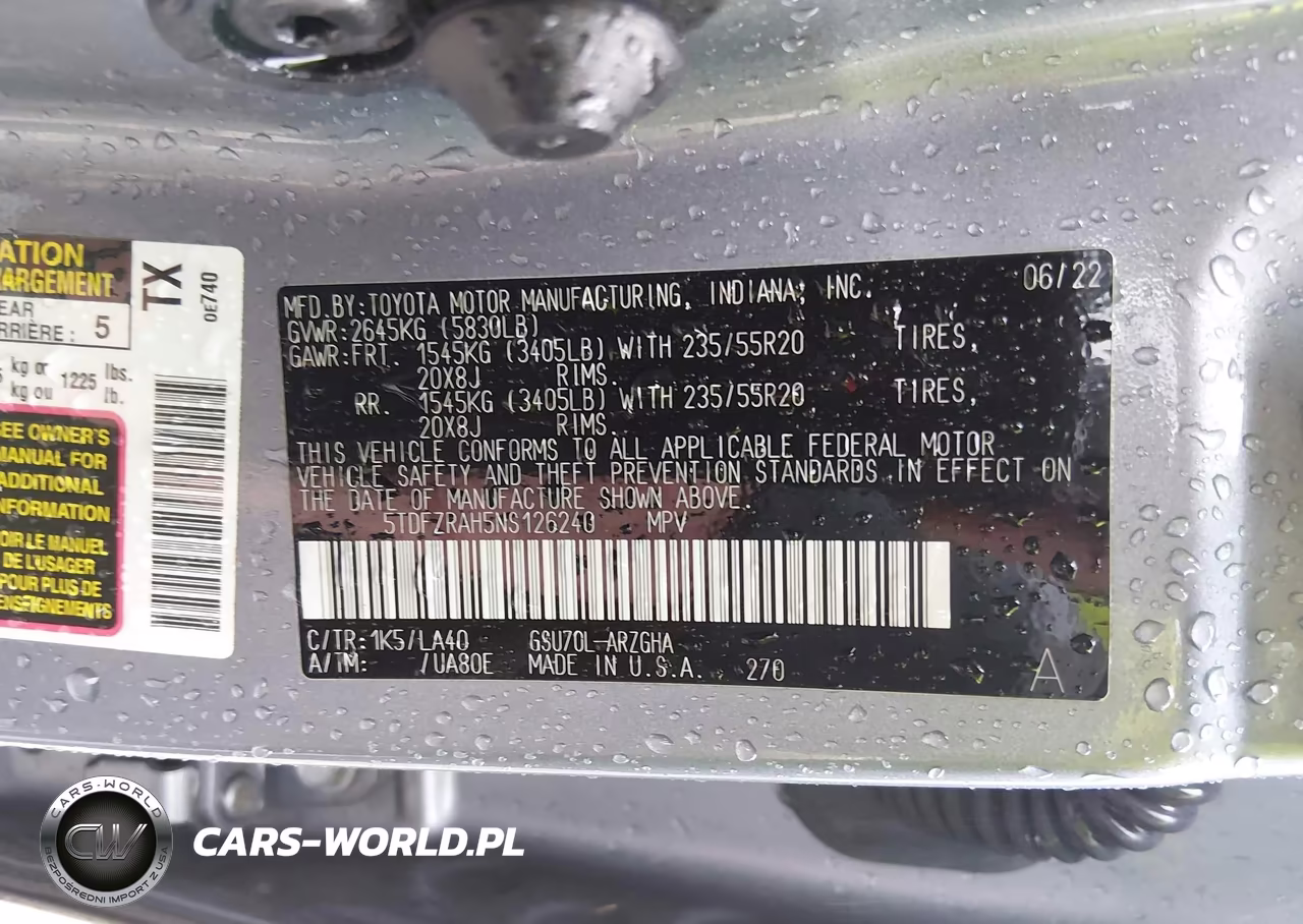 2022 Toyota Highlander Platinum VIN:5TDFZRAH5NS126240 - 9