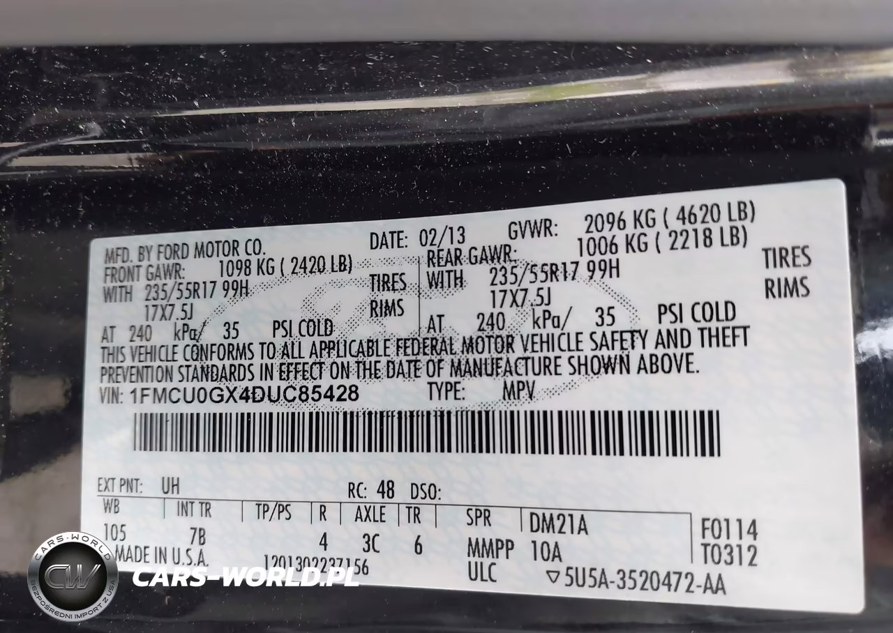 2013 Ford Escape Se VIN:1FMCU0GX4DUC85428 - 9