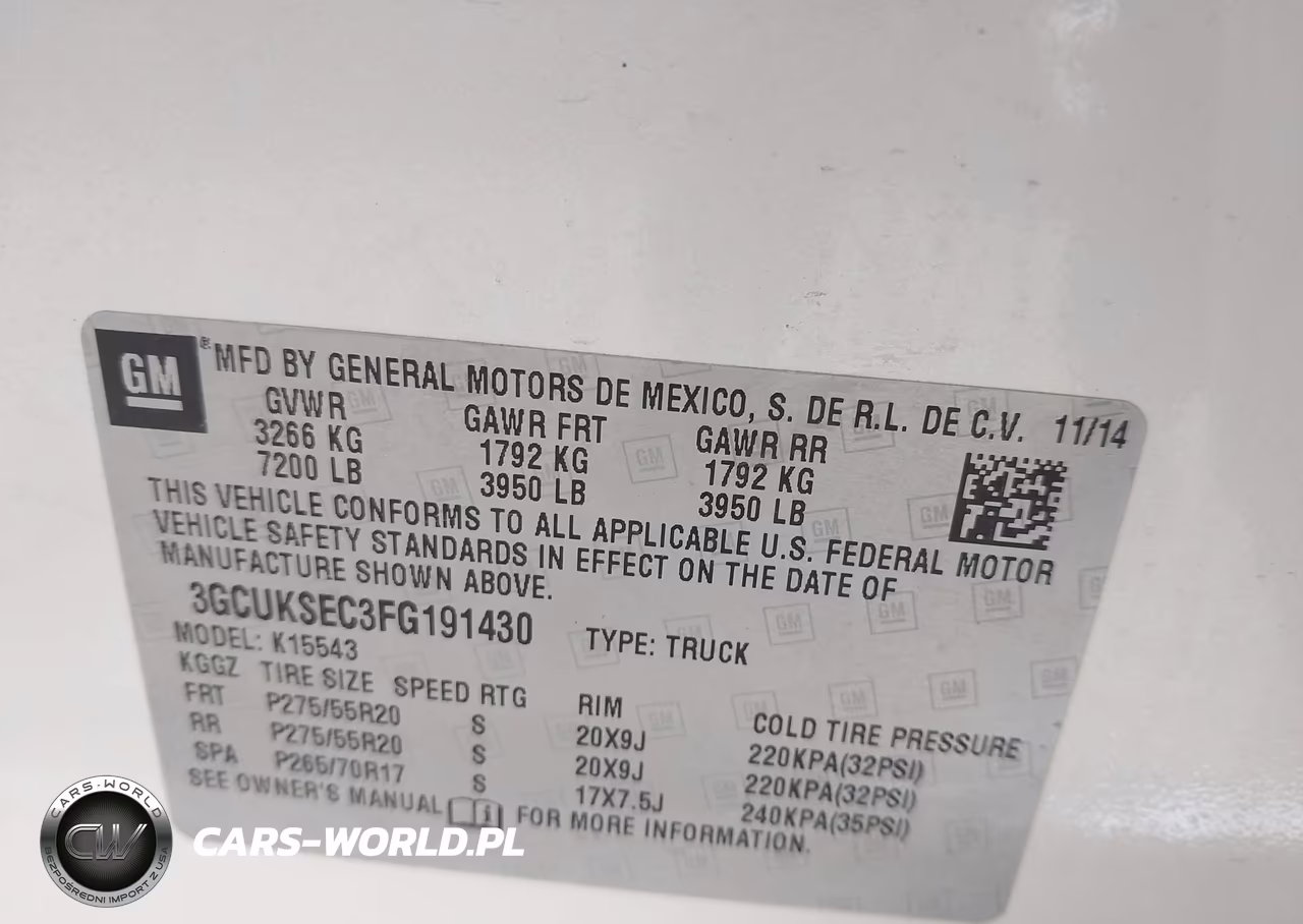 2015 Chevrolet Silverado 1500 1Lz VIN:3GCUKSEC3FG191430 - 9