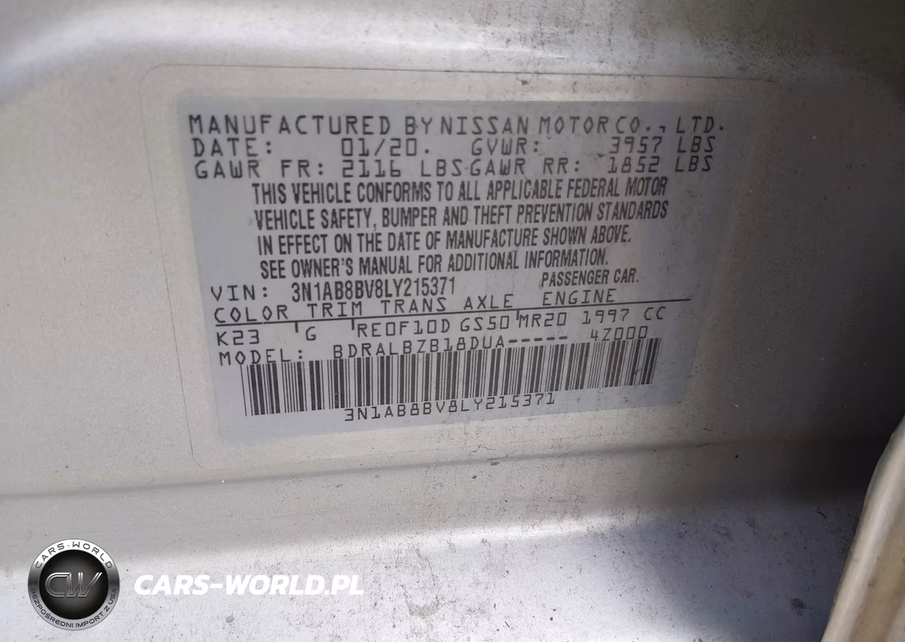 2020 Nissan Sentra S Xtronic Cvt VIN:3N1AB8BV8LY215371 - 9