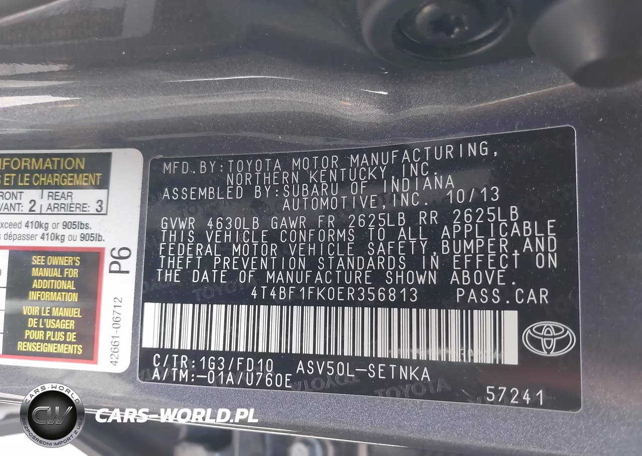 2014 Toyota Camry Le VIN:4T4BF1FK0ER356813 - 9