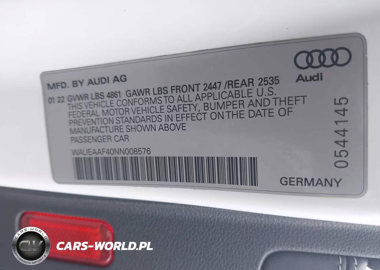 2022 Audi A4 Premium Plus 45 Tfsi S Line Quattro S Tronic VIN:WAUEAAF40NN008576 - 9