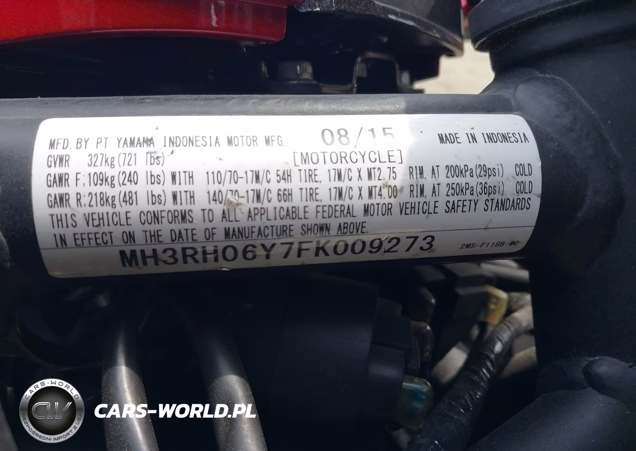 2015 Yamaha Yzfr3 VIN:MH3RH06Y7FK009273 - 10