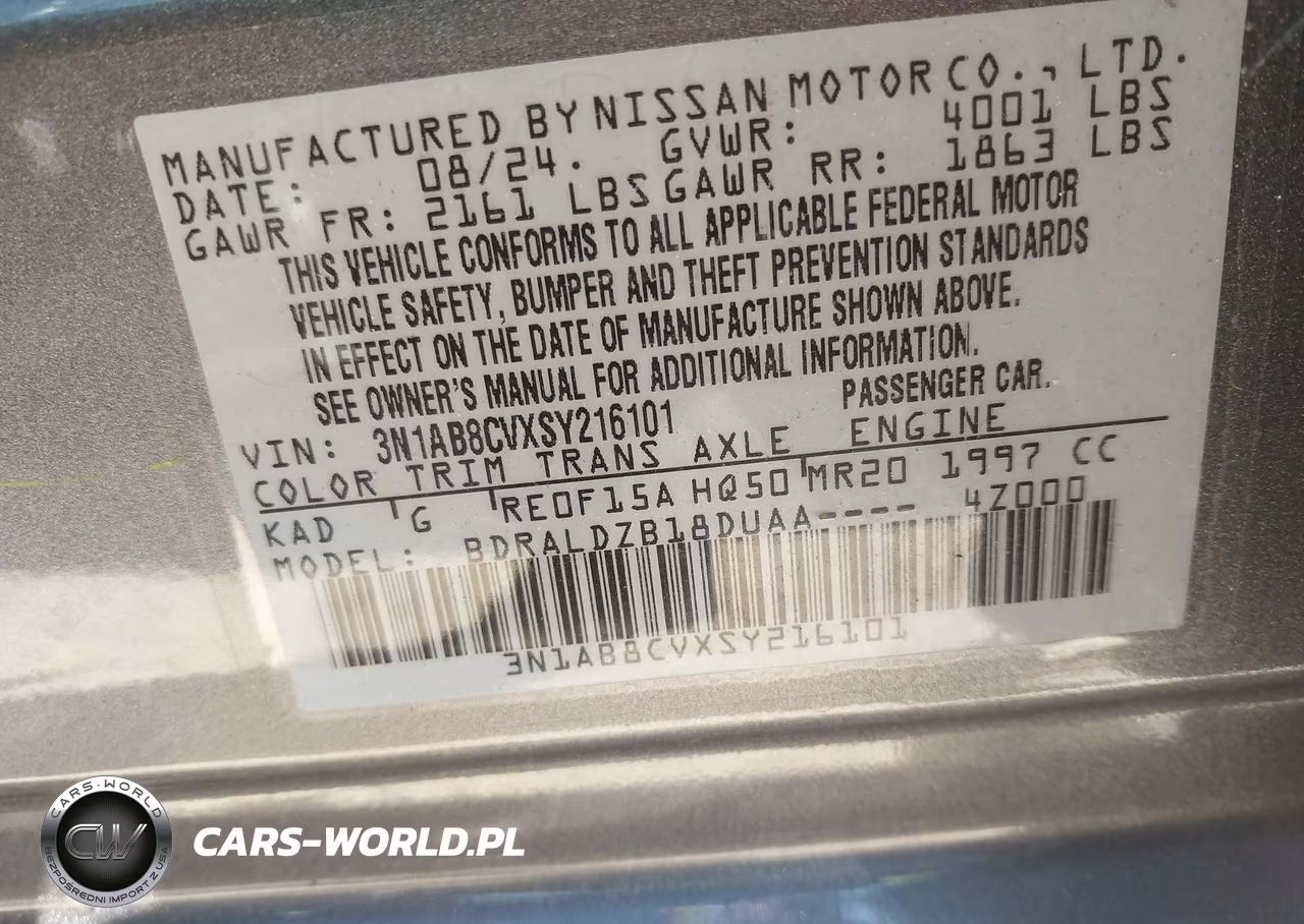 2025 Nissan Sentra Sv VIN:3N1AB8CVXSY216101 - 9