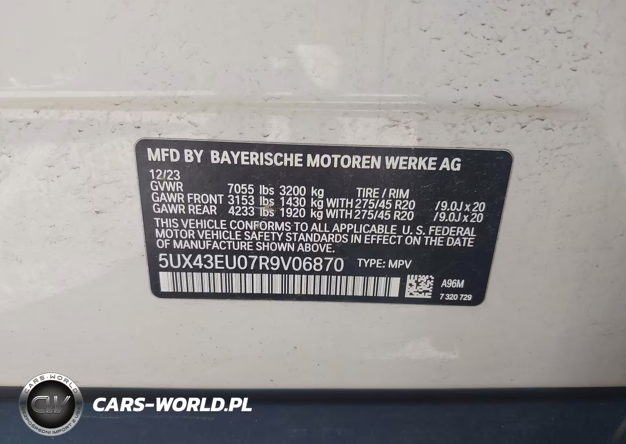 2024 BMW X5 Phev xDrive50E VIN:5UX43EU07R9V06870 - 9