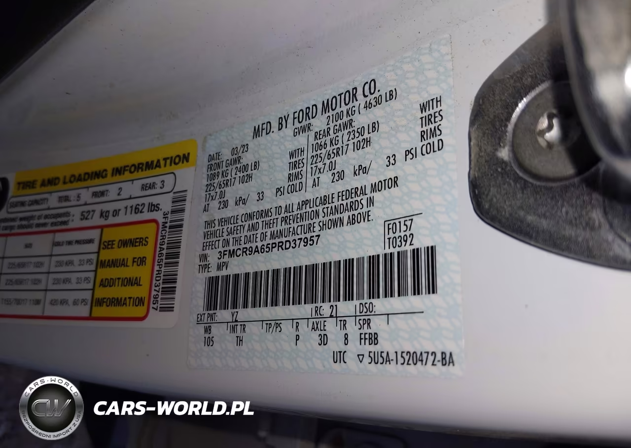 2023 Ford Bronco Sport VIN:3FMCR9A65PRD37957 - 9