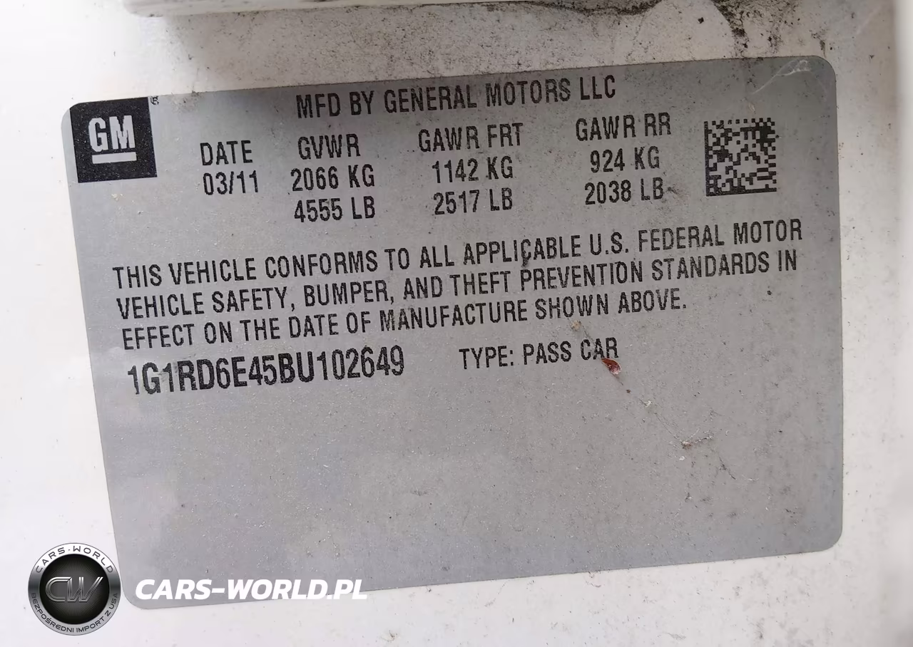 2011 Chevrolet Volt VIN:1G1RD6E45BU102649 - 9