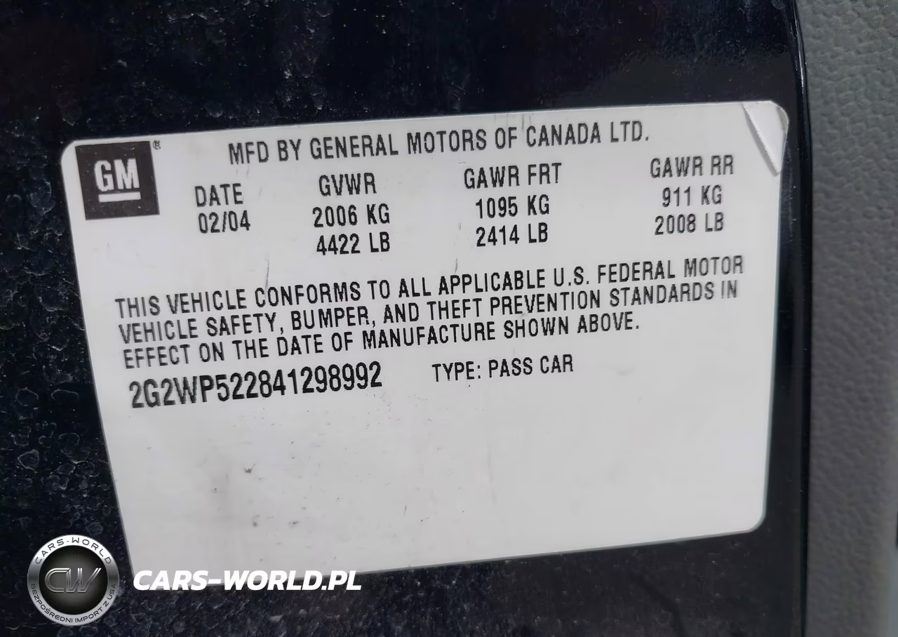 2004 Pontiac Grand Prix Gt1 VIN:2G2WP522841298992 - 9