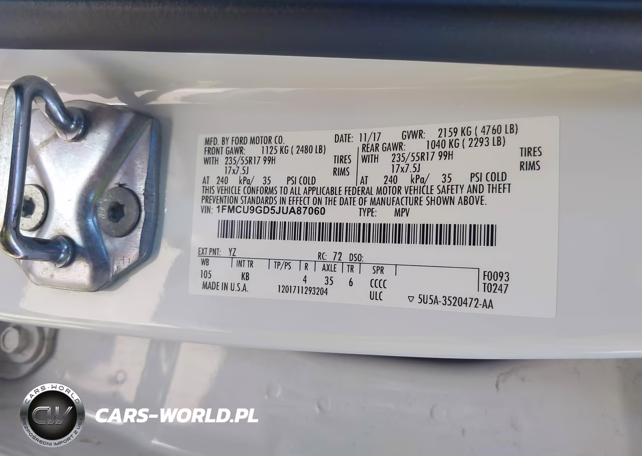 2018 Ford Escape Se VIN:1FMCU9GD5JUA87060 - 9