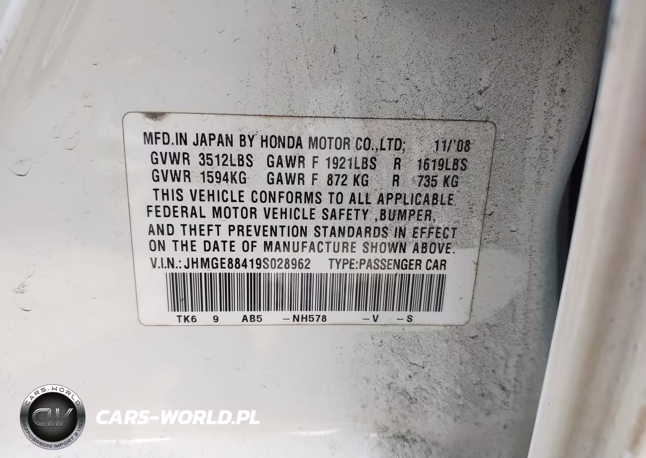 2009 Honda Fit Sport VIN:JHMGE88419S028962 - 9