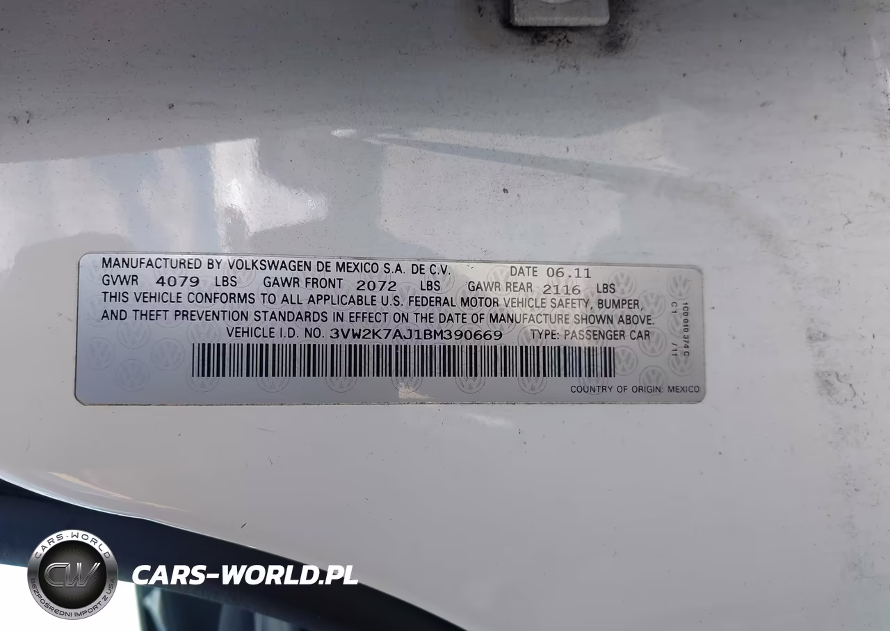 2011 Volkswagen Jetta 2.0L Base-2.0L S VIN:3VW2K7AJ1BM390669 - 9