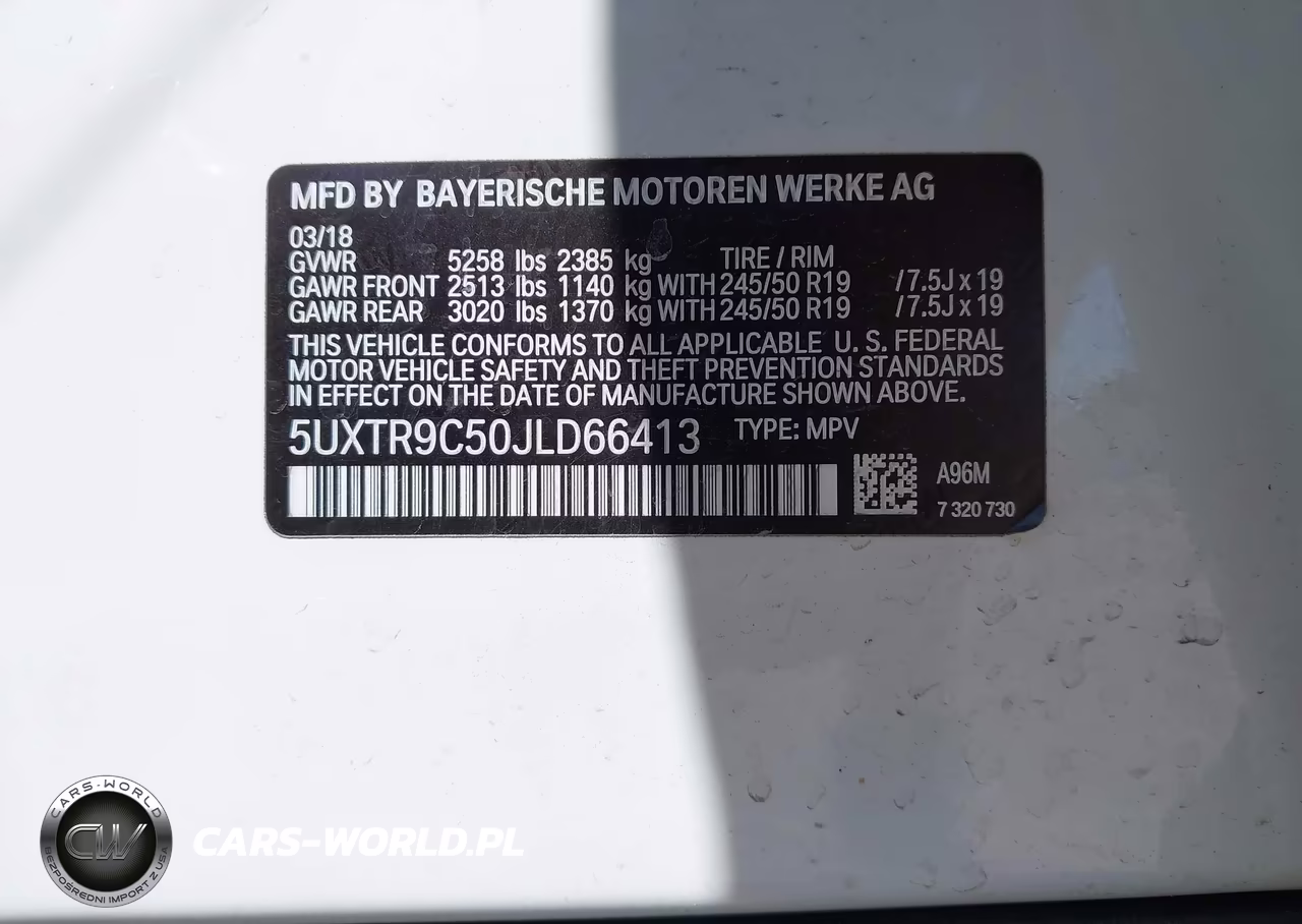 2018 BMW X3 xDrive30I VIN:5UXTR9C50JLD66413 - 9