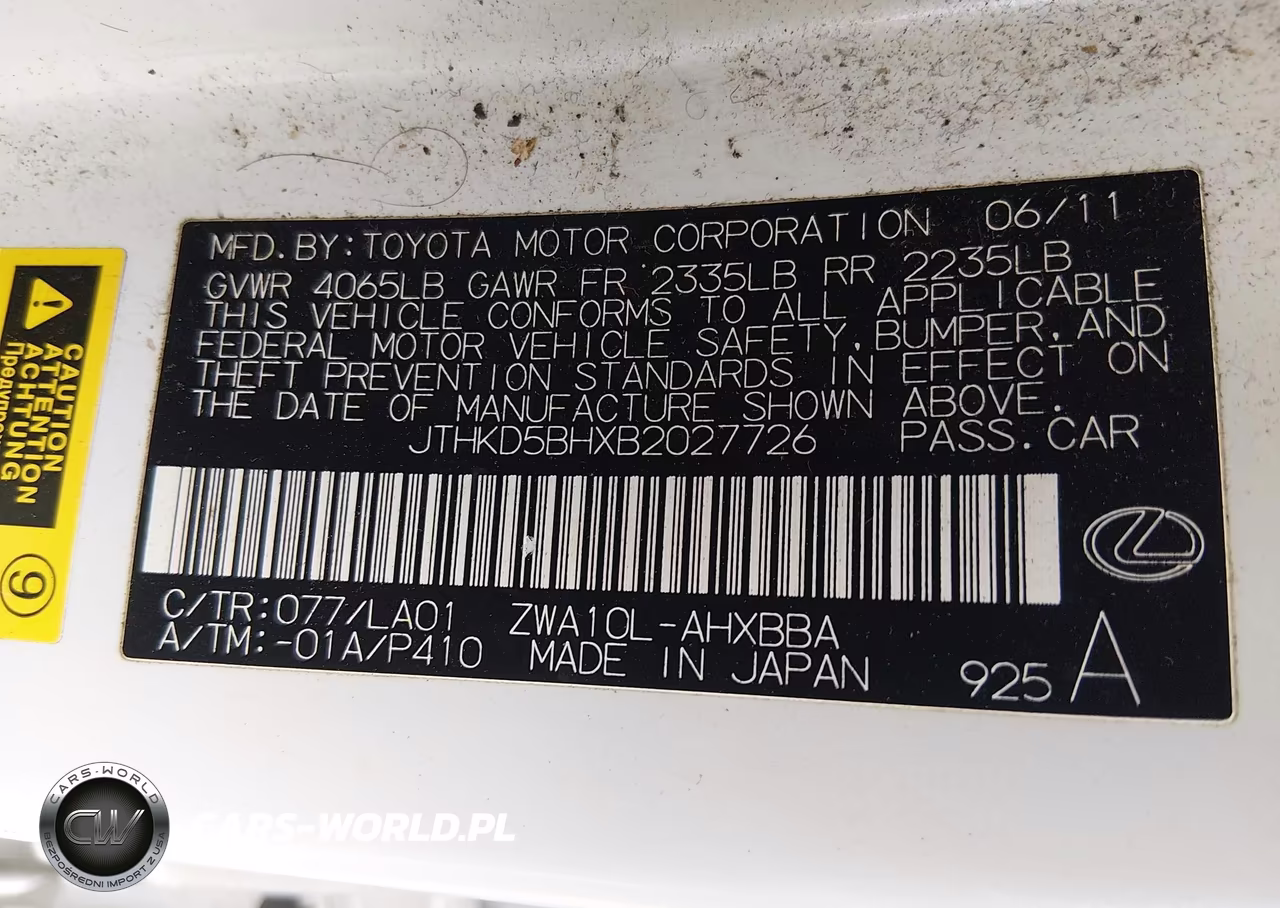 2011 Lexus Ct 200H Premium VIN:JTHKD5BHXB2027726 - 9