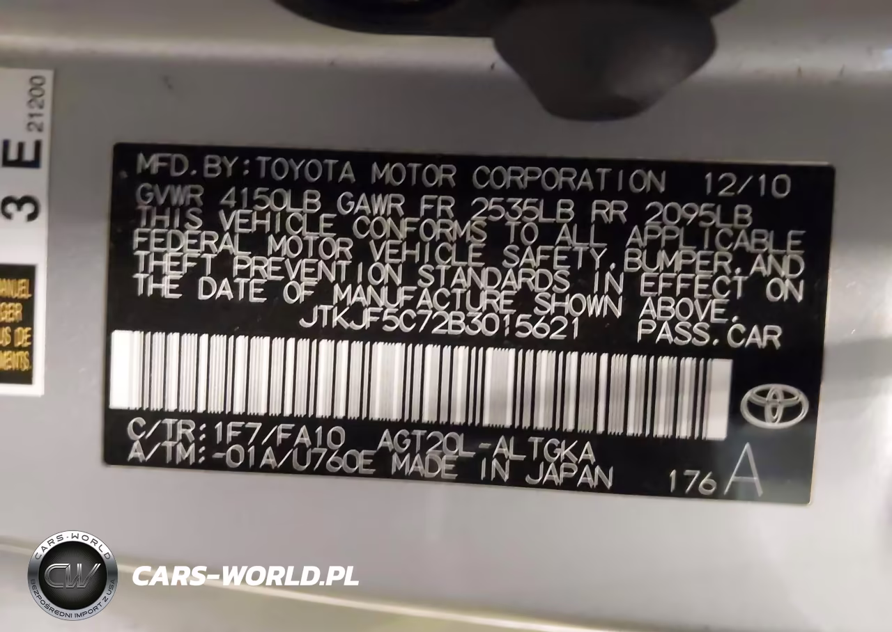 2011 Scion Tc VIN:JTKJF5C72B3015621 - 9