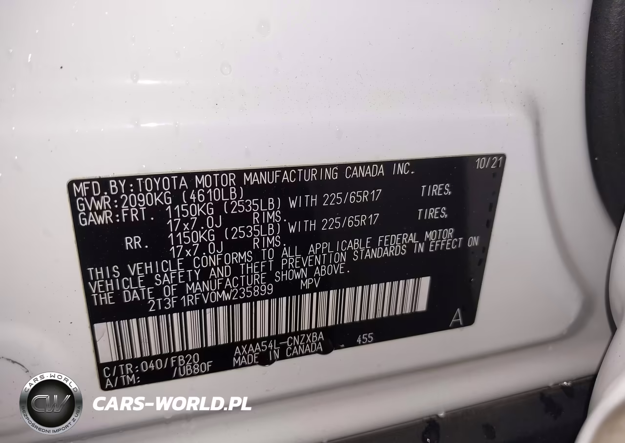 2021 Toyota Rav4 Le VIN:2T3F1RFV0MW235899 - 9