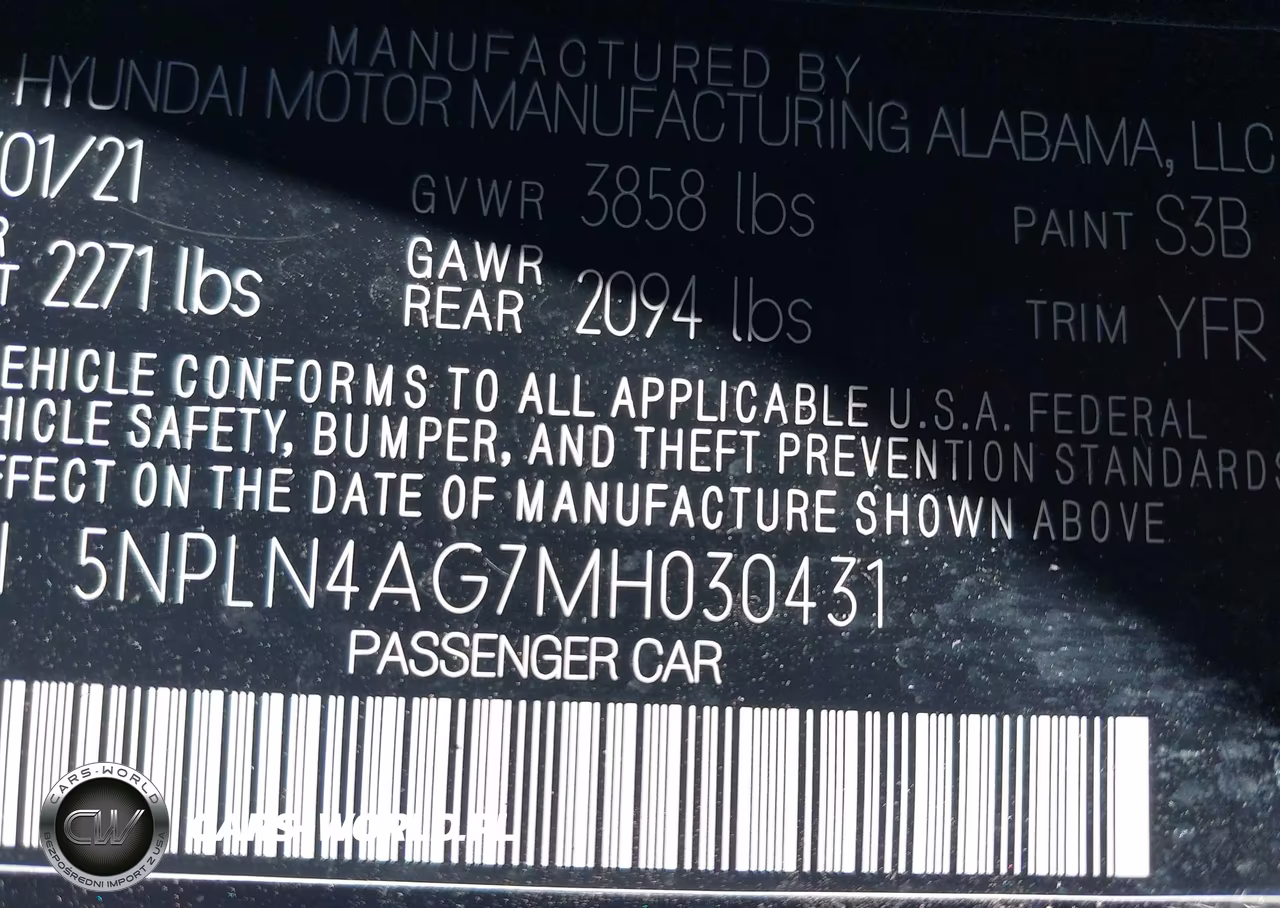 2021 Hyundai Elantra Sel VIN:5NPLN4AG7MH030431 - 9