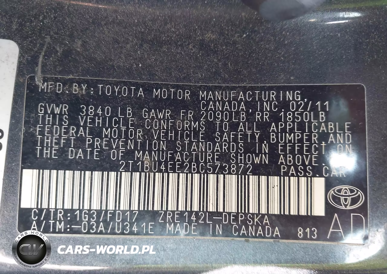 2011 Toyota Corolla S VIN:2T1BU4EE2BC573872 - 9